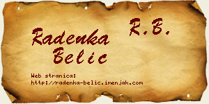 Radenka Belić vizit kartica